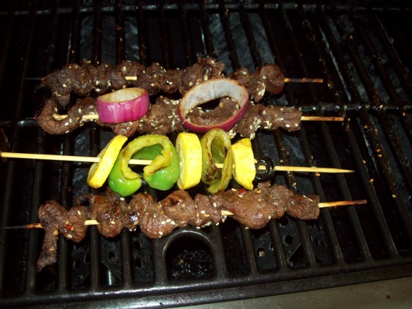 Kabobs On The Grill. Venison kabobs (elk or deer